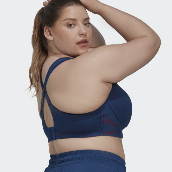 Niebieski adidas by Stella McCartney TruePace High Support Sports Bra- Plus Size RP001
