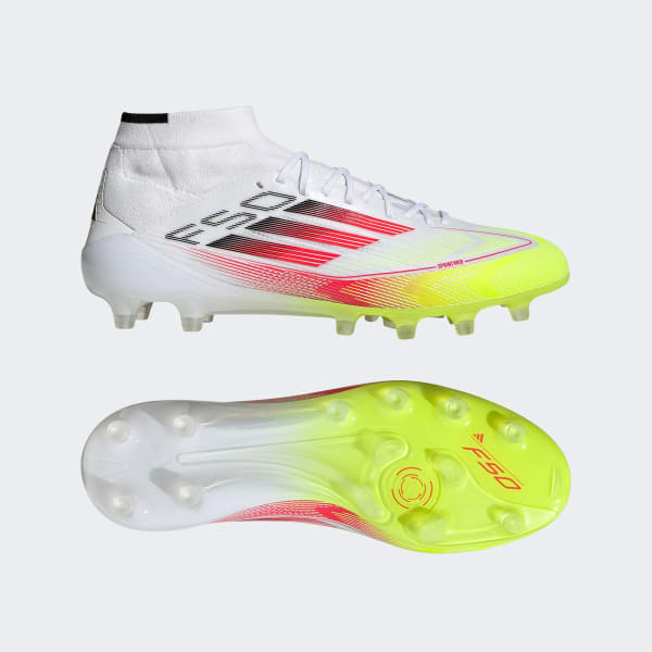 adidas F50 Elite Mid Artificial Grass Boots - White | adidas Australia
