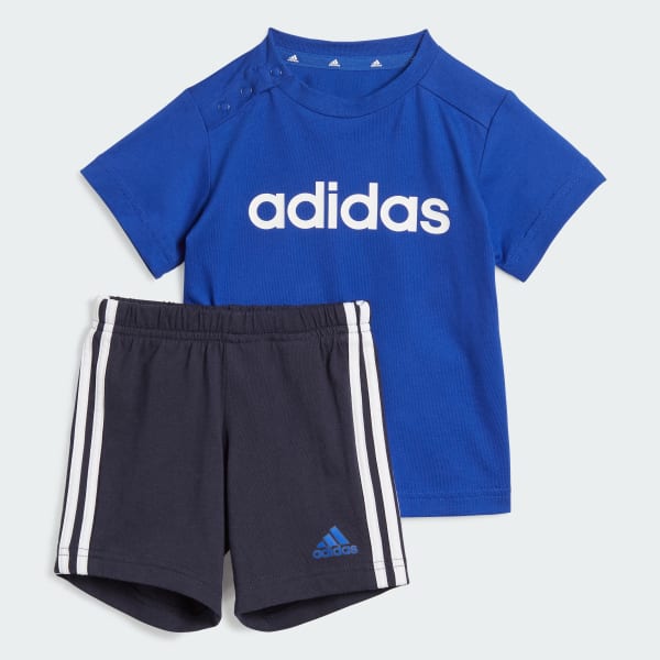 Bleu Ensemble short et t-shirt en coton bio Essentials Lineage