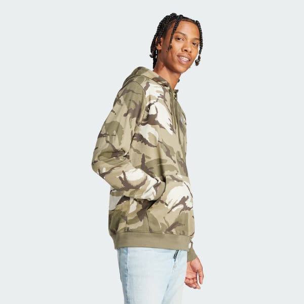 Verde Sudadera con Gorro Seasonal Essentials Camuflaje