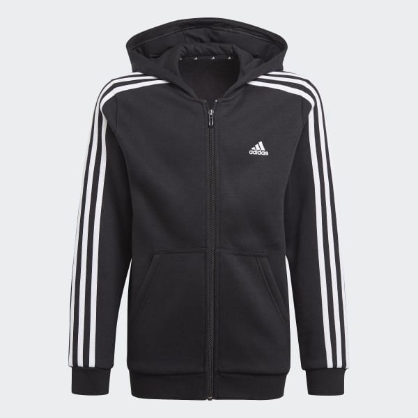Μαύρο Essentials 3-Stripes Hoodie
