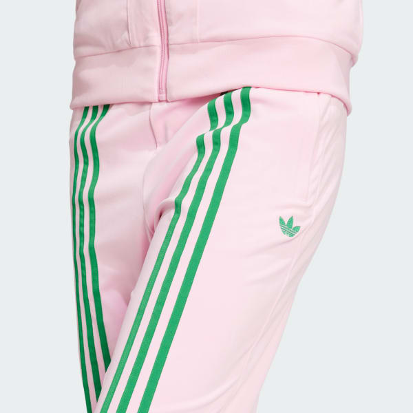 【ADIDAS】70s Velour Track Pants - Pink:Green / JN8289 CLOTHING - 70s Velour Track Pants - Pink | adidas Oman