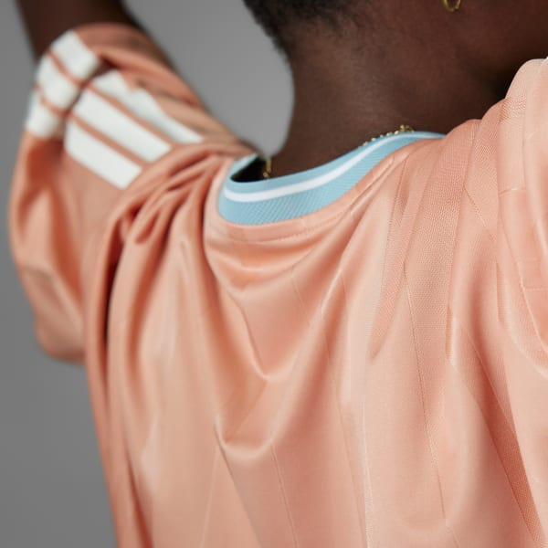 สีชมพู เสื้อฟุตบอลทรงโอเวอร์ไซส์ Tiro Cut 3-Stripes