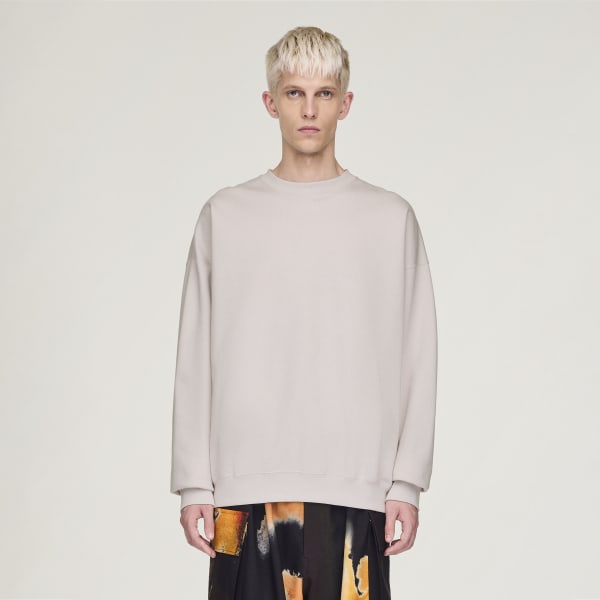 adidas Y-3 Brushed Terry Crew Sweatshirt - White | Free