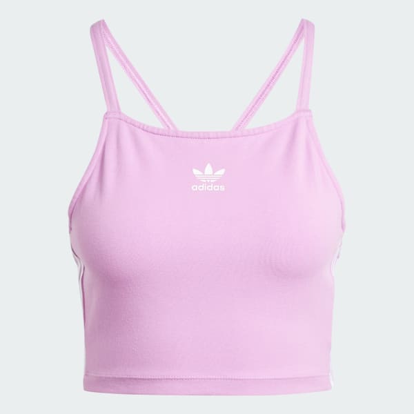 Purple Adicolor 3-Stripes Crop Long-Sleeve Top