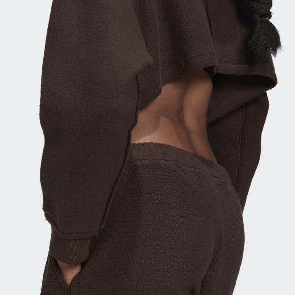 hnedá Mikina s kapucňou Crop Full-Zip Loungewear