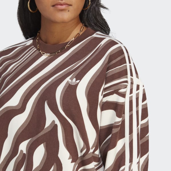 Braun Abstract Allover Animal Print Sweatshirt