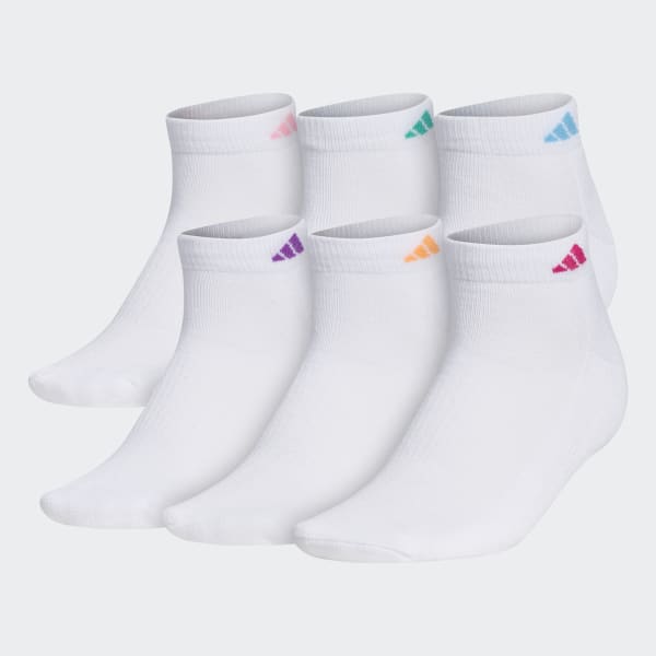 adidas Athletic Cushioned Low-Cut Socks 6 Pairs - White | BH9533 ...