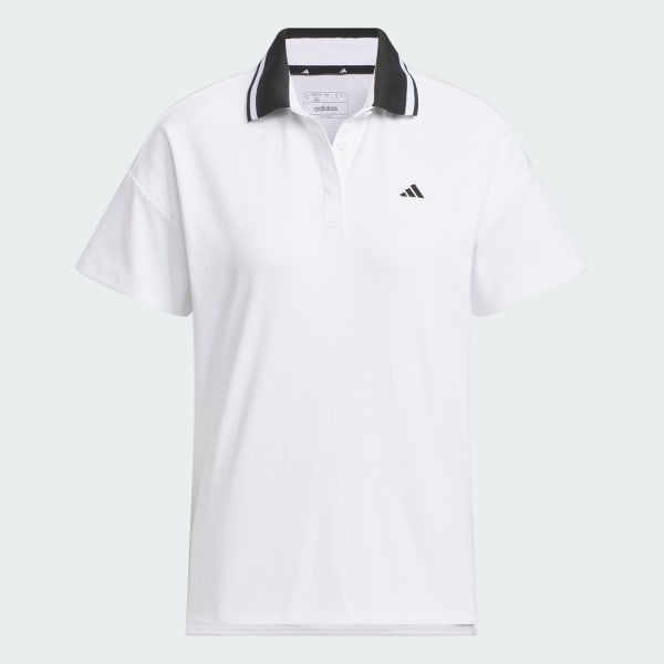 White Loose Fit Short Sleeve Polo Shirt