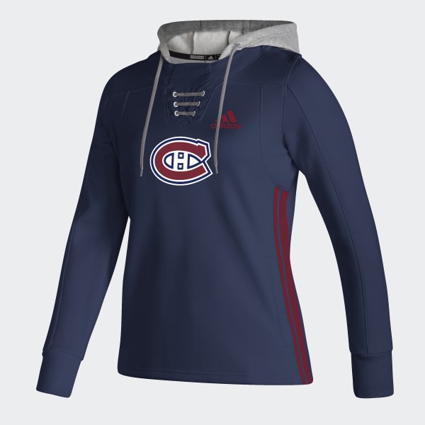 Bleu Sweat-shirt à capuche Canadiens Skate Lace JJZ35