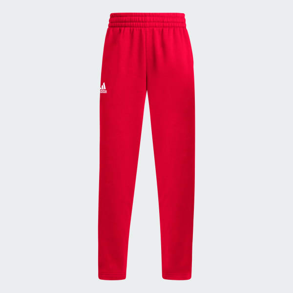 Red adidas fleece pants hot sale