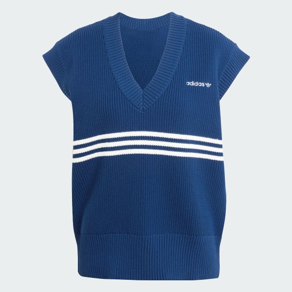 ブルー スリーストライプス ニットベスト