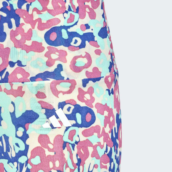 Beige Train Essentials Seasonal AEROREADY Printed High-Waisted 7/8 Training Tights