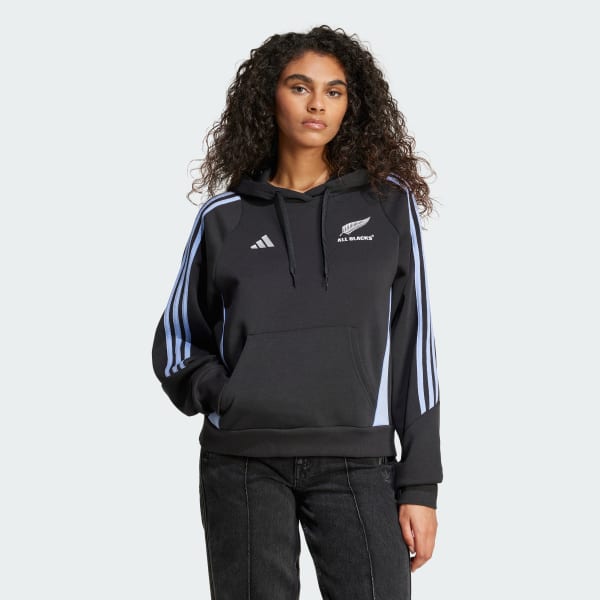 Black All Blacks Rugby Hooded Sweatshirt