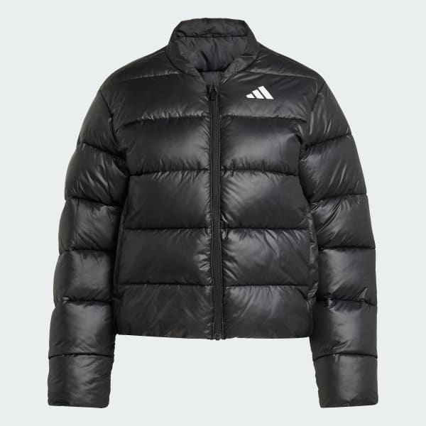 Μαύρο Puffer μπουφάν με συνθετικά πούπουλα Essentials CLIMAWARM