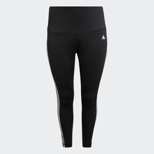 Black Designed to Move High-Rise 3-Stripes 7/8 Sport Tights (Plus Size) 28774