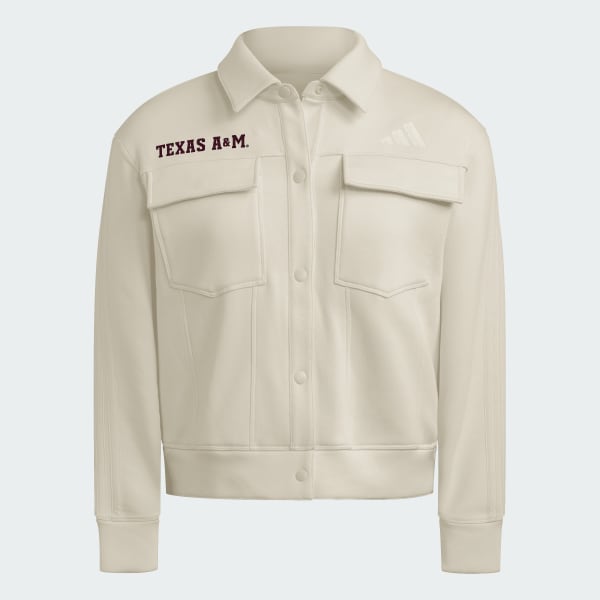 White Texas A&M Aggies Women's Exclusive Faux Denim 3-Stripes Fleece Jacket