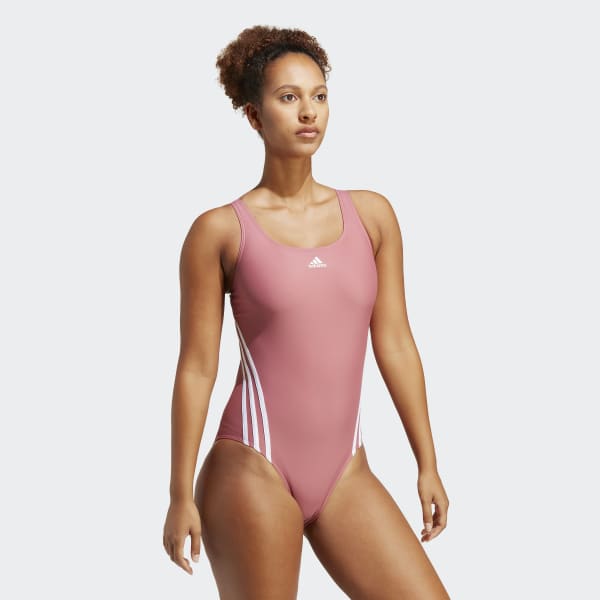 Rozowy adidas 3-Stripes Swimsuit