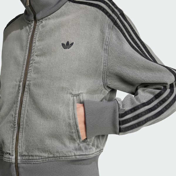 adidas Adicolor Denim Track Top - Grey | Free Shipping with