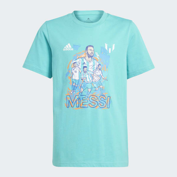 Turchese T-shirt da calcio Messi Graphic