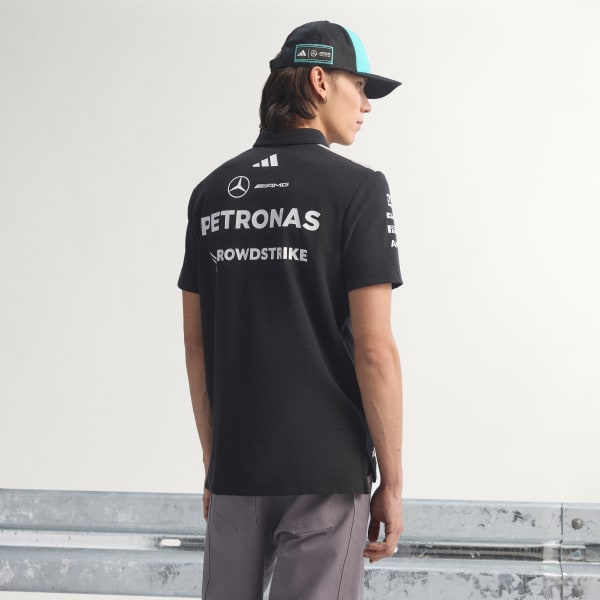 Siyah MERCEDES - AMG PETRONAS FORMULA 1 TEAM ENGINEERS POLO Tişört