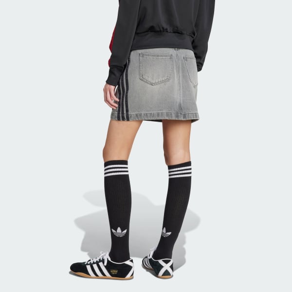 สีเทา กระโปรงสั้น Adicolor 3-Stripes