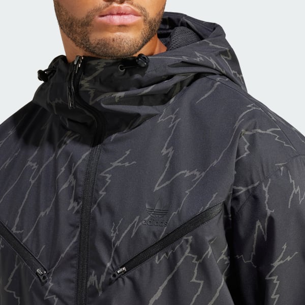 Adidas allover print windbreaker discount