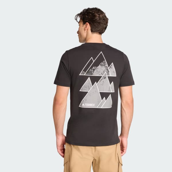 สีดำ เสื้อยืดพิมพ์ลาย Terrex Outdoor Athlete