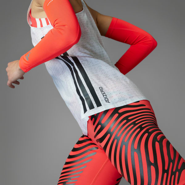 アディダス adizeroランニングシングレット - ホワイト
