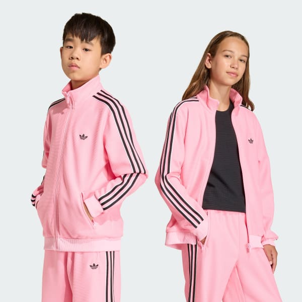 Pink 파이어버드 루스 더블 니트 트랙 탑