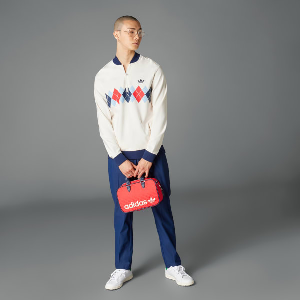 White 오리지널스 아가일 프린티드 쿼터집 스웨트셔츠