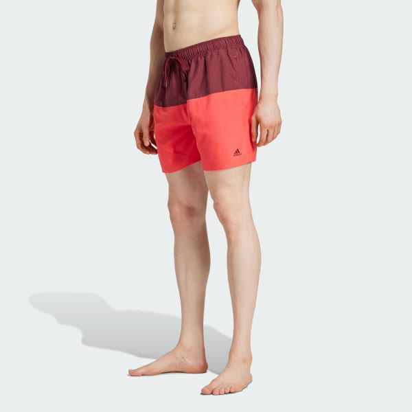 Burgundy Colorblock CLX Swim Shorts Short Length