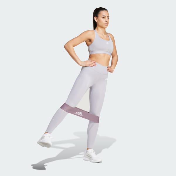 Adidas Optime Essentials Stash Pocket Full Length Leggings Women Glory Grey XS