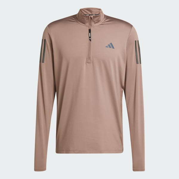 run2 adidas Own The Run Half-Zip - Brown | Free Shipping with adiClub
