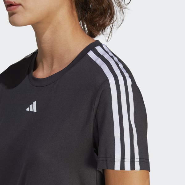 Czerń AEROREADY Train Essentials 3-Stripes Tee