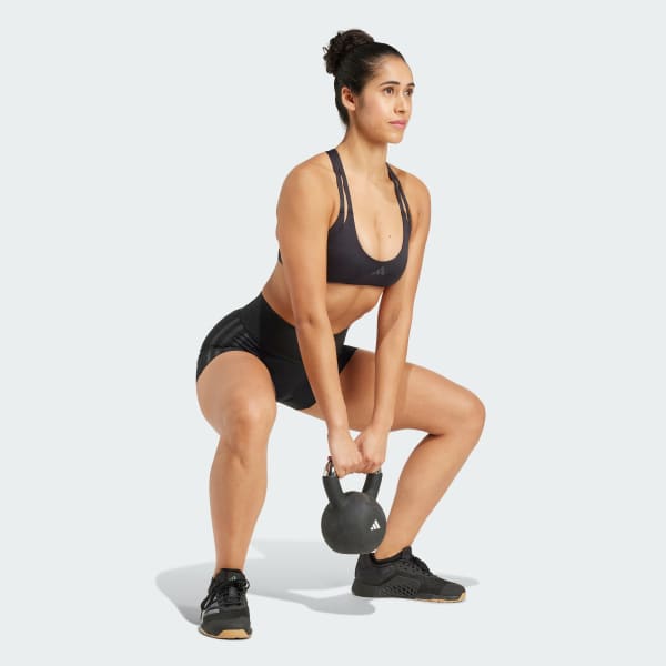 Preto Shorts Legging Optime 4-Inch Raw-Cut-Hem