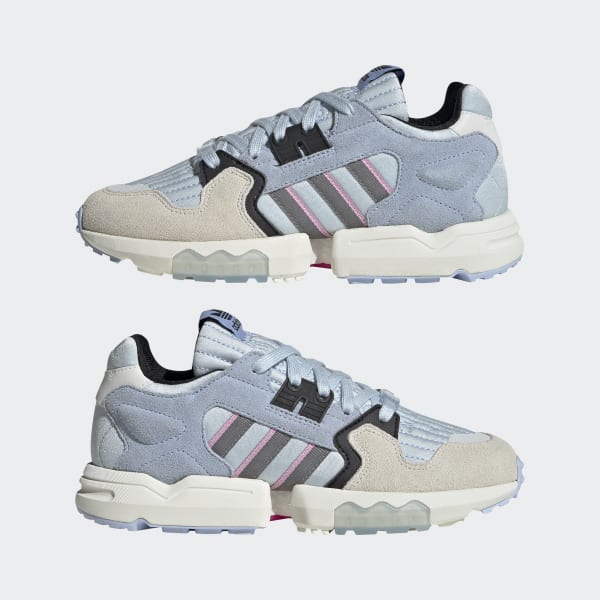 Adidas originals zx torsion trainers in white and blue cheap
