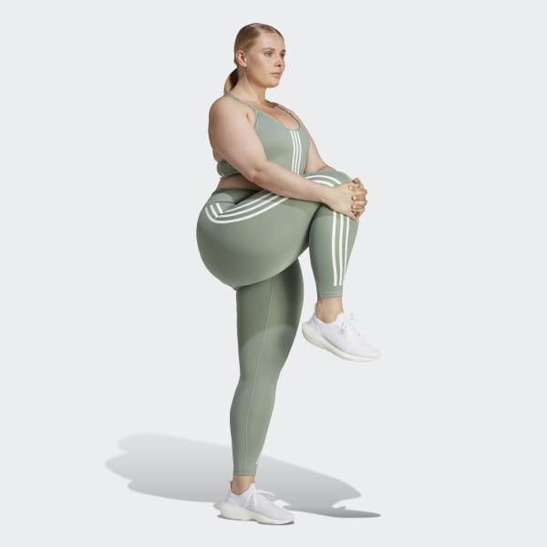 Vert Legging 7/8 Optime TrainIcons 3-Stripes (Grandes tailles)