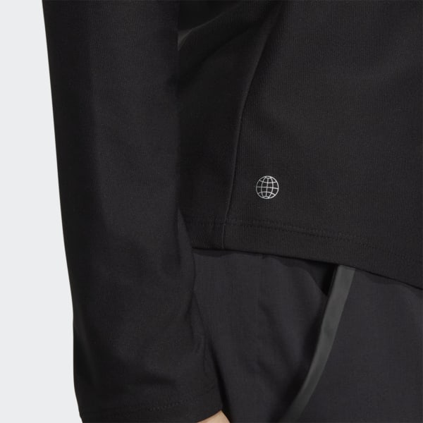 Black Long Sleeve Stretch Polo Shirt BT757