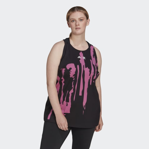 Zwart adidas x Thebe Magugu Tennis New York Y-Tanktop (Grote Maat) MLQ31
