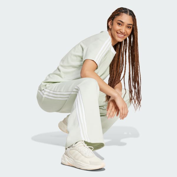 Green Essentials 3-Stripes Fleece Wide Pants