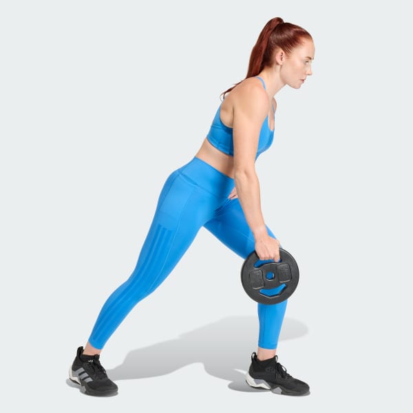 Azul Mallas 7/8 Optime Workout 3 Franjas