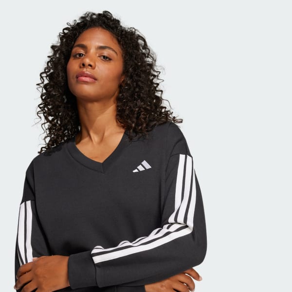 adidas Essentials 3-Stripes French Terry V-neck Sweatshirt adidas Essentials 3-Stripes French Terry V-neck Sweatshirt