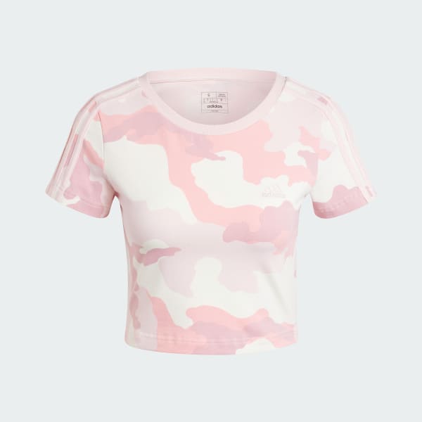 Pink Essentials 3-Stripes Camo Print Baby Tee