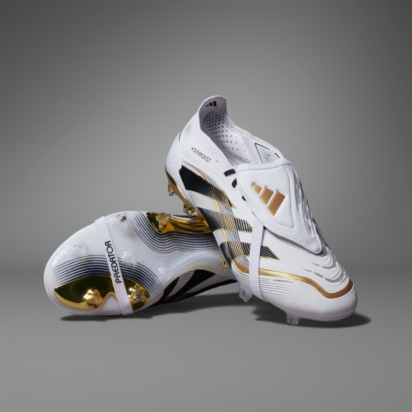 White Predator Elite Fold-Over Tongue Firm Ground +Teamgeist Boots