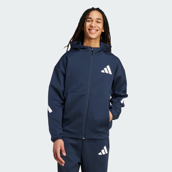 割引 adidas Z.N.E. Free | Blue - Jacket Track Hooded Full-Zip トップス