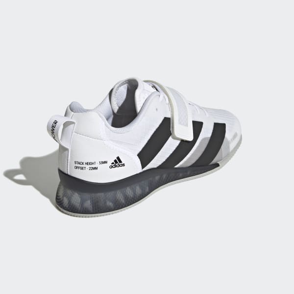 White Adipower Weightlifting 3 Shoes