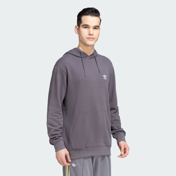 Grey Trefoil Essentials Hoodie French Terry