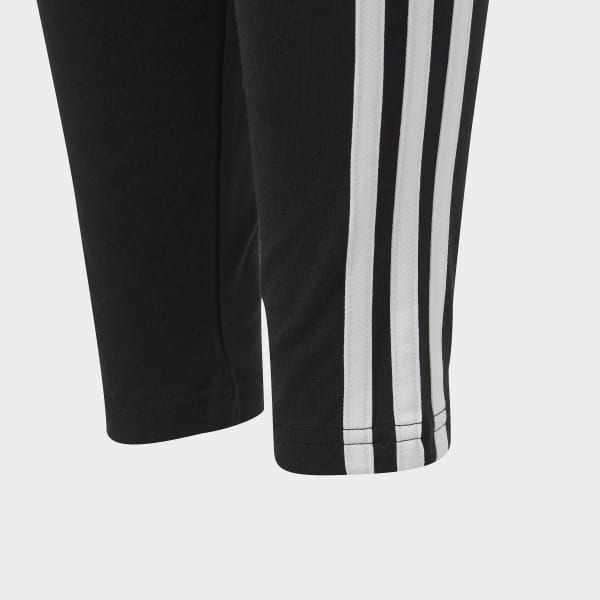 Black Essentials 3-Stripes Cotton Tights