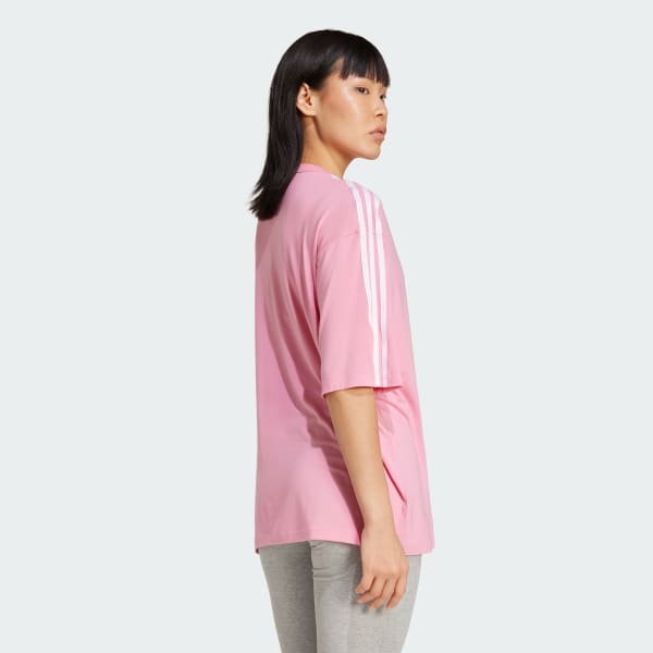 Pink 3-Stripes Oversized Tee